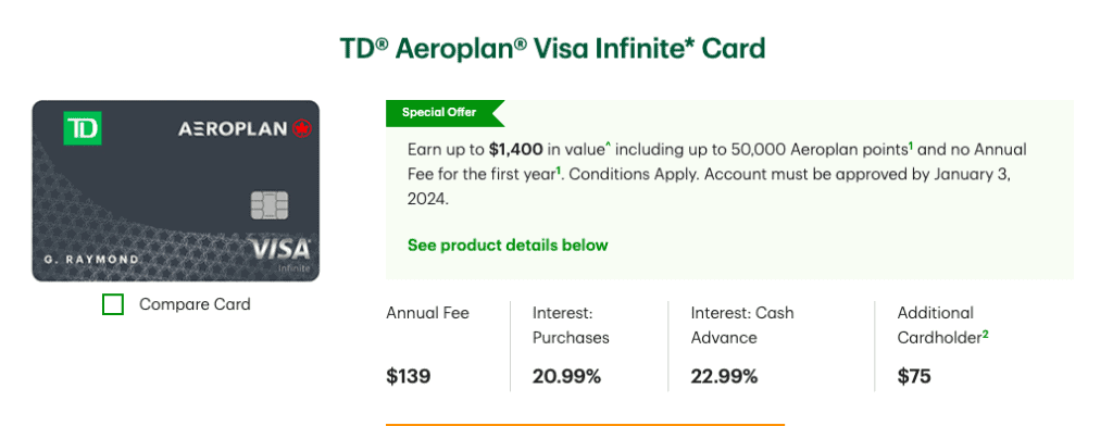 TD Visa Infinite